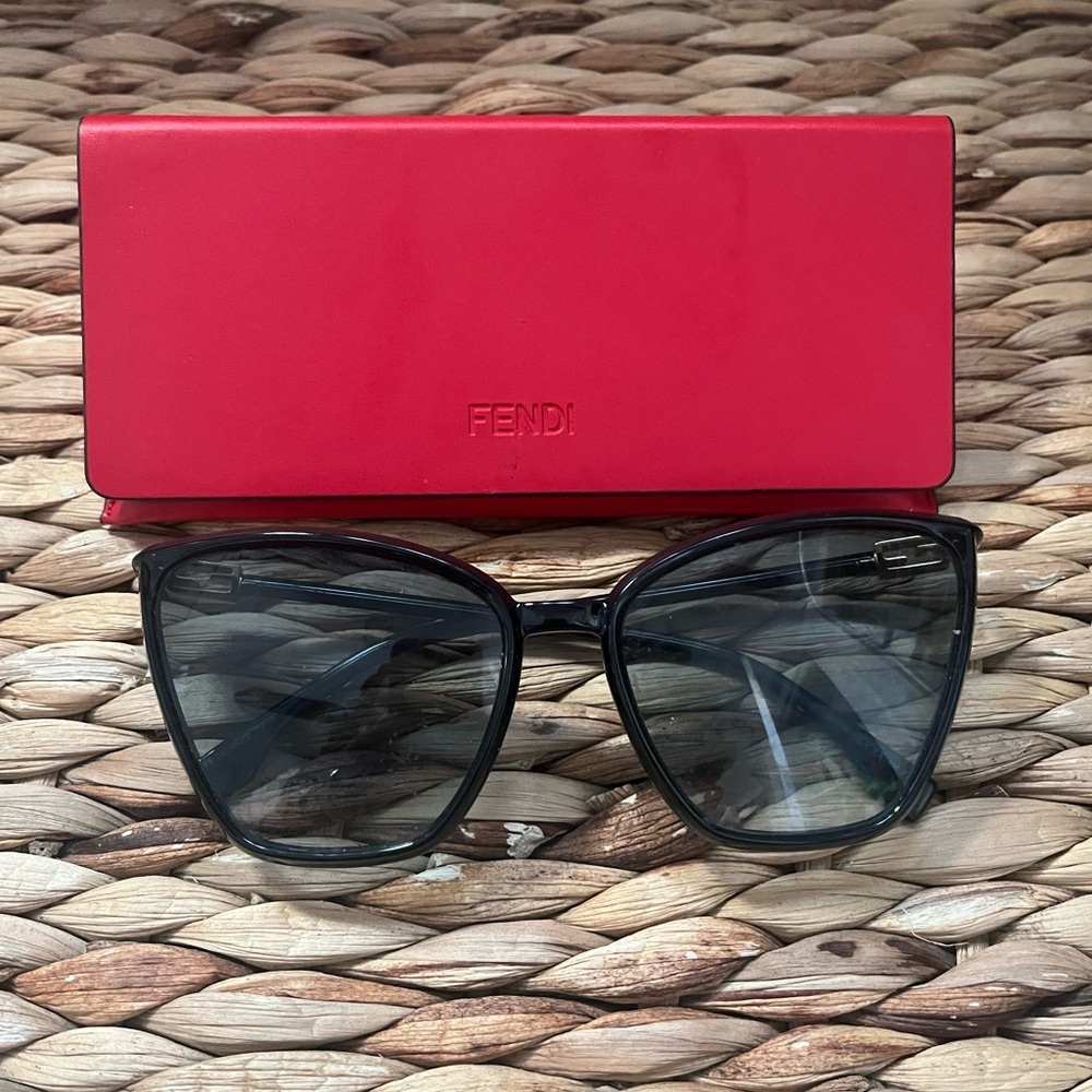 Fendi Blue Sunglasses with Red Case